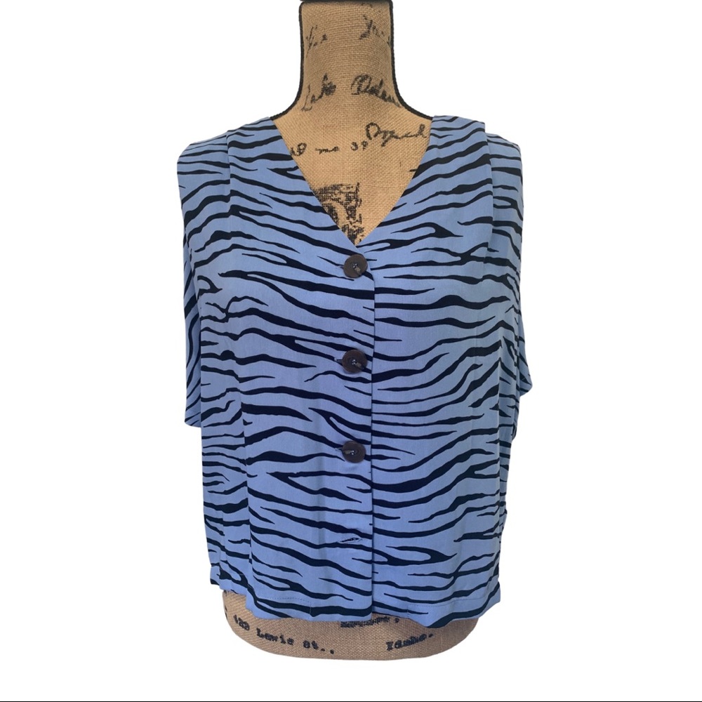 Elodie Blue Zebra Blouse